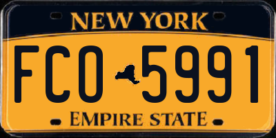 NY license plate FCO5991