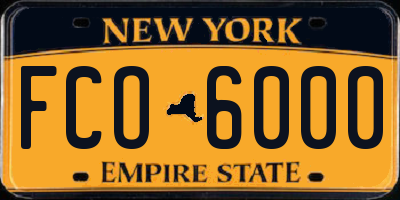 NY license plate FCO6000