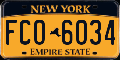NY license plate FCO6034