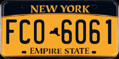 NY license plate FCO6061