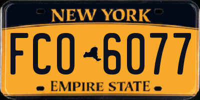 NY license plate FCO6077