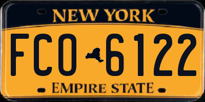 NY license plate FCO6122