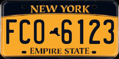 NY license plate FCO6123
