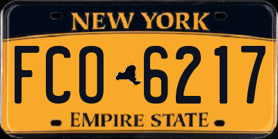 NY license plate FCO6217