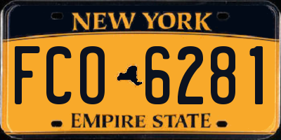 NY license plate FCO6281