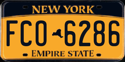 NY license plate FCO6286