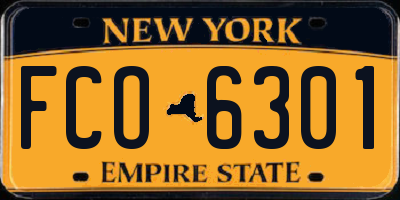 NY license plate FCO6301