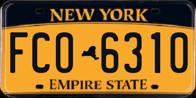 NY license plate FCO6310