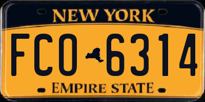 NY license plate FCO6314