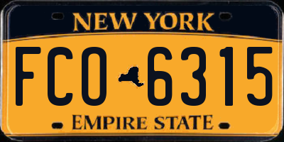 NY license plate FCO6315