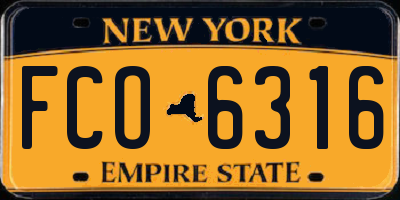 NY license plate FCO6316