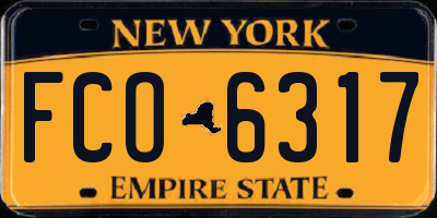 NY license plate FCO6317