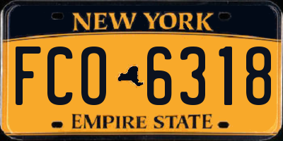 NY license plate FCO6318
