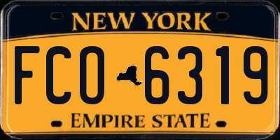 NY license plate FCO6319