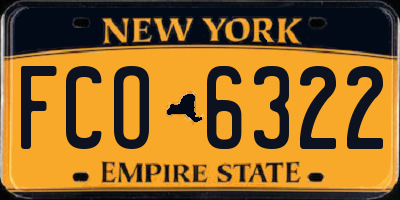 NY license plate FCO6322