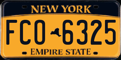 NY license plate FCO6325
