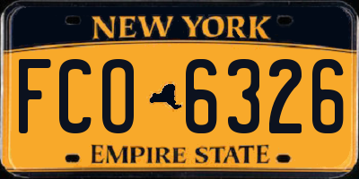 NY license plate FCO6326
