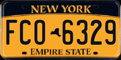 NY license plate FCO6329