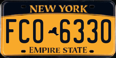 NY license plate FCO6330