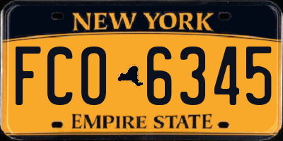NY license plate FCO6345