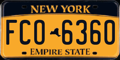 NY license plate FCO6360