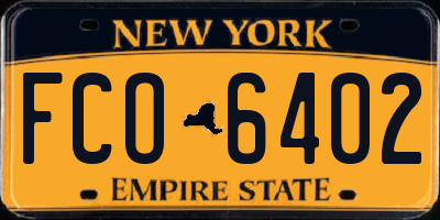 NY license plate FCO6402