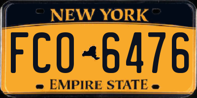 NY license plate FCO6476
