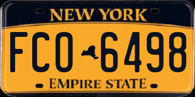 NY license plate FCO6498