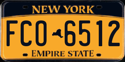 NY license plate FCO6512