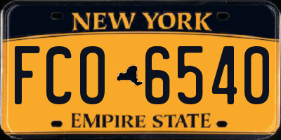 NY license plate FCO6540