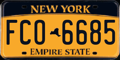 NY license plate FCO6685