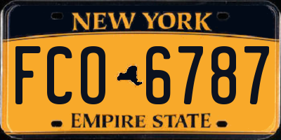 NY license plate FCO6787