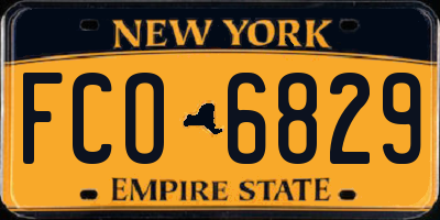 NY license plate FCO6829