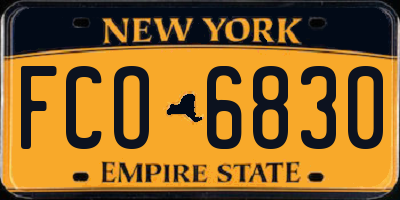 NY license plate FCO6830