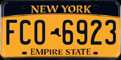 NY license plate FCO6923