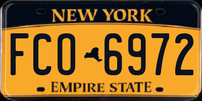 NY license plate FCO6972