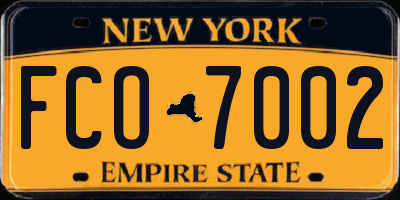 NY license plate FCO7002