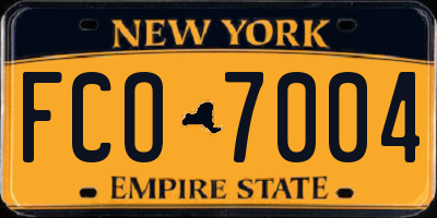 NY license plate FCO7004