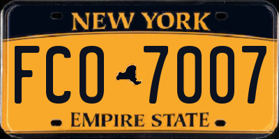 NY license plate FCO7007