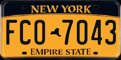 NY license plate FCO7043