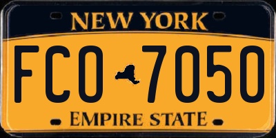 NY license plate FCO7050