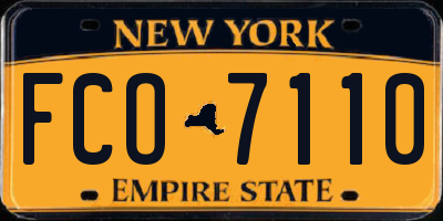 NY license plate FCO7110