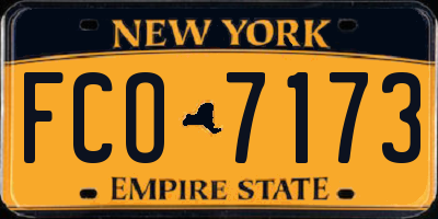 NY license plate FCO7173