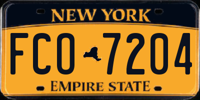 NY license plate FCO7204