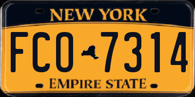 NY license plate FCO7314