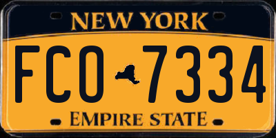 NY license plate FCO7334