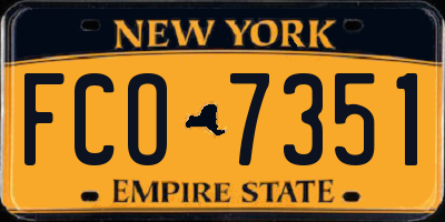 NY license plate FCO7351