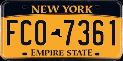 NY license plate FCO7361