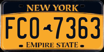 NY license plate FCO7363