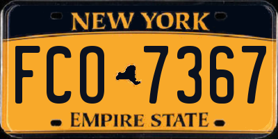 NY license plate FCO7367